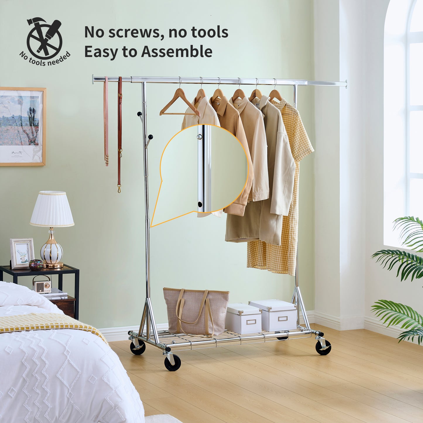 Justo Industrial Heavy Duty Rolling Rack