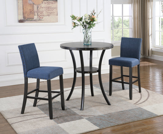 Warmsprings Traditional Biony 3-Piece Round Bar Table Set