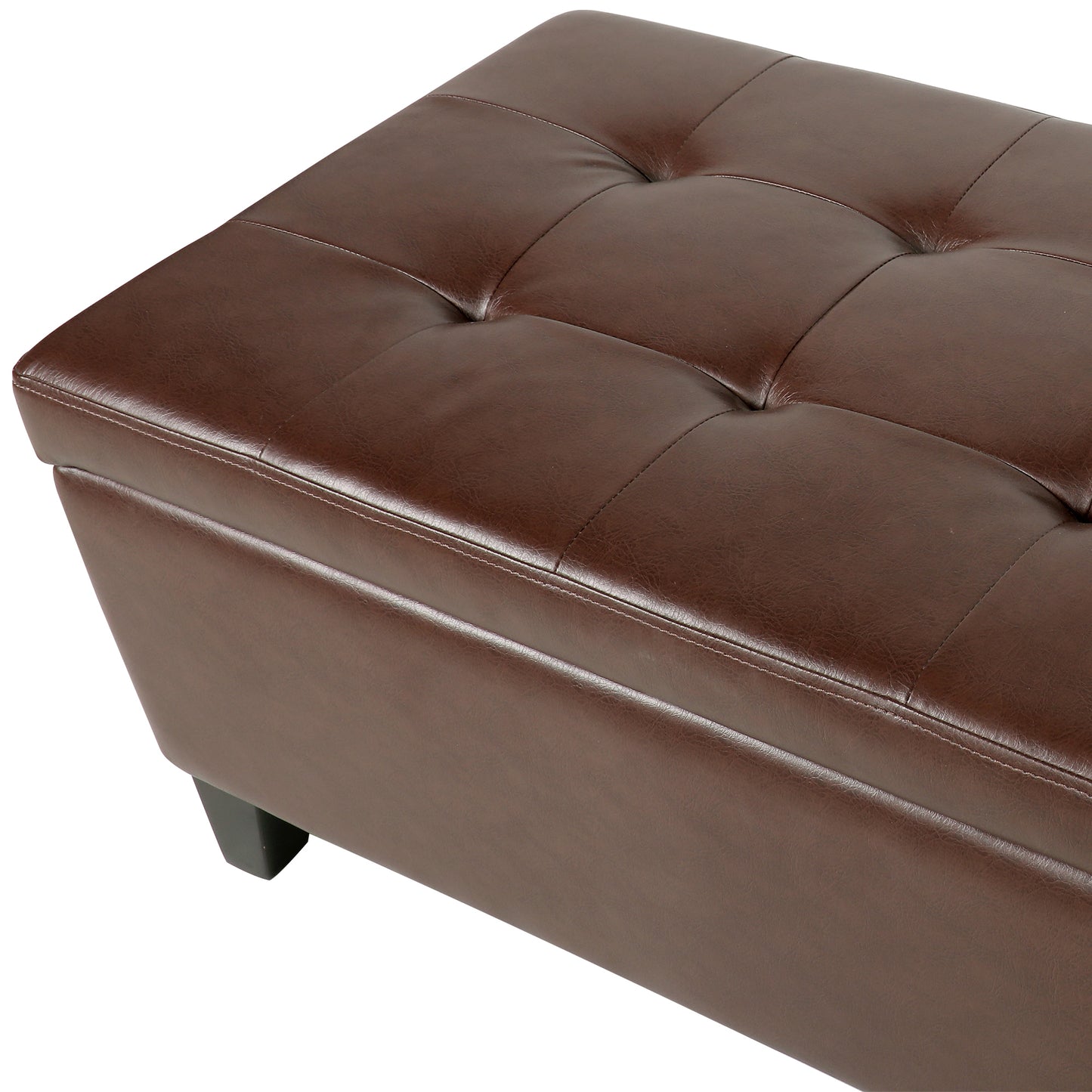 Marites Modern Leather Storage Ottoman