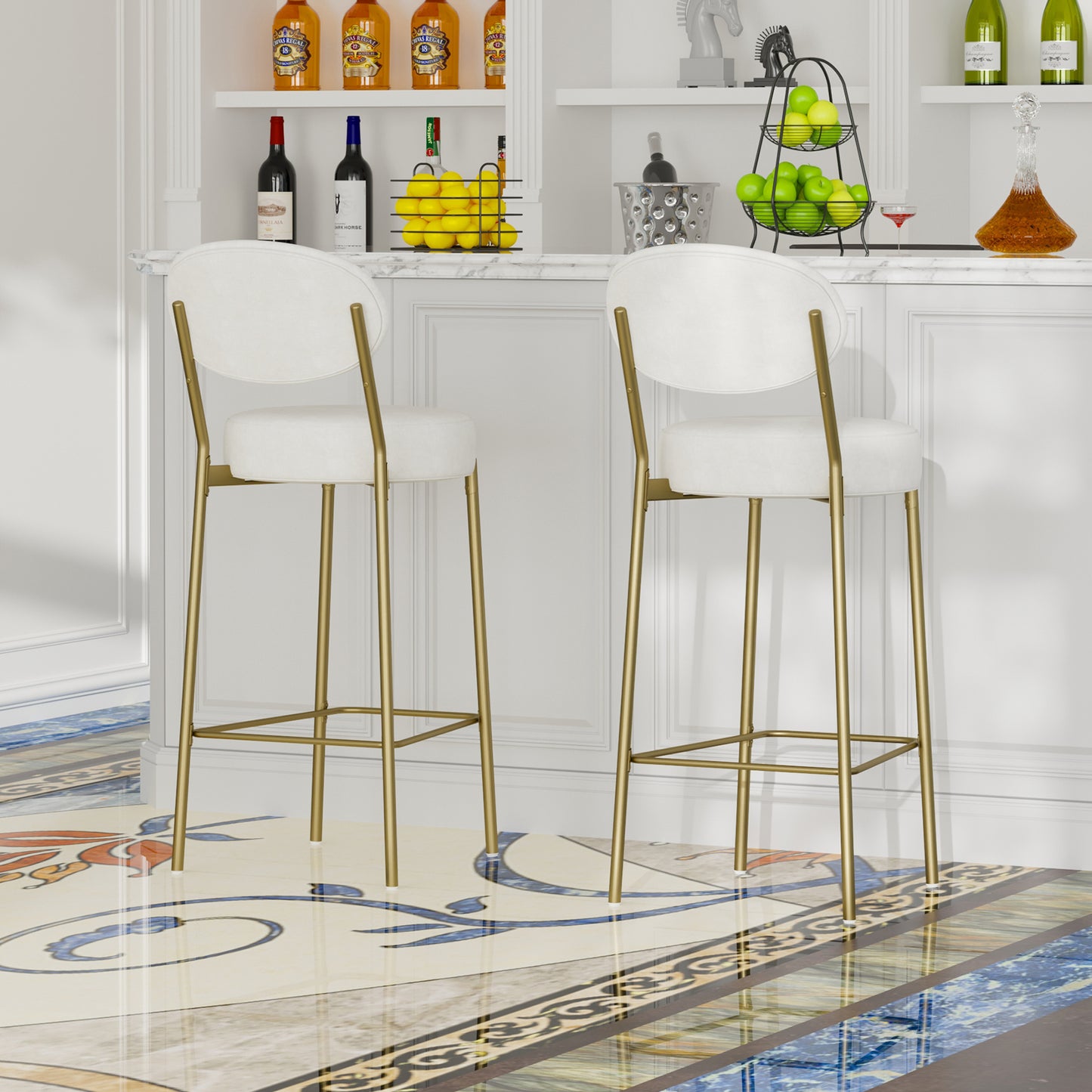 Irvington Modern Upholstered Velvet Stools