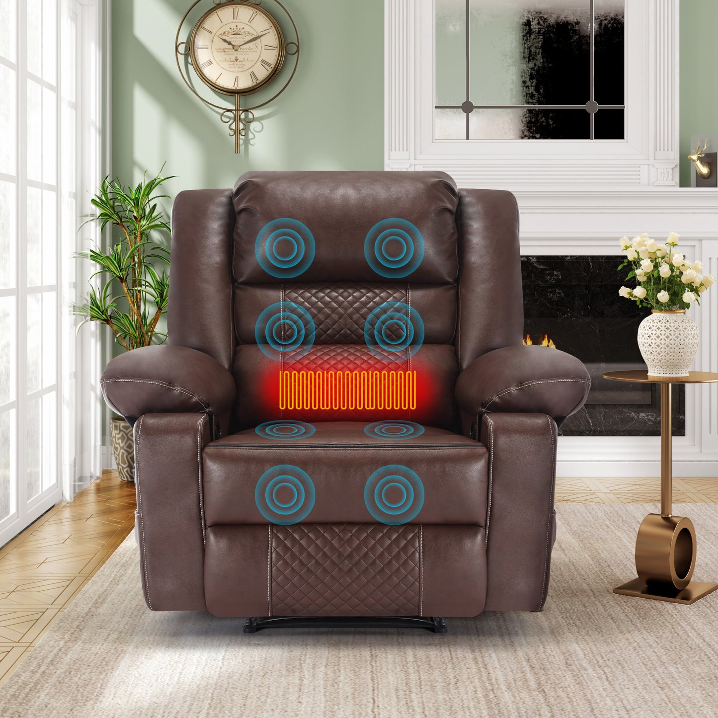 Lula Modern Breathable Leather Massage Recliner