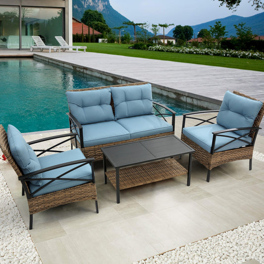 Sonoma Contemporary Rattan Sectional Sofa