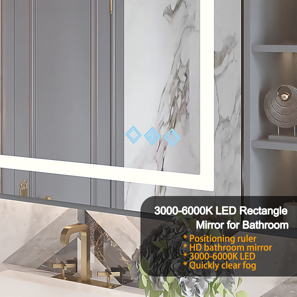 Centerville Modern Brushed LED Mirror