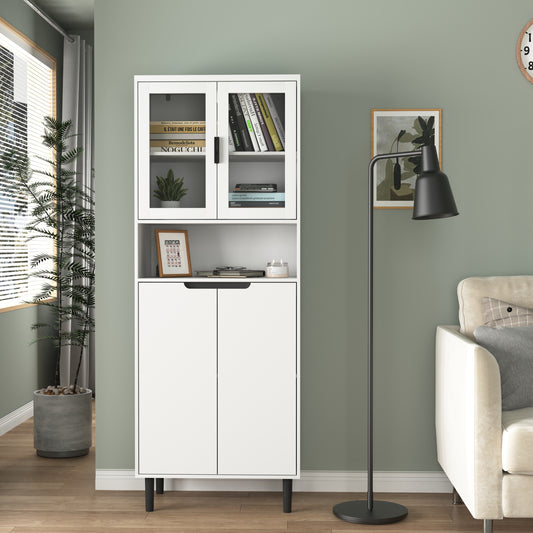 Calista Modern Tempered Glass Storage Cabinet