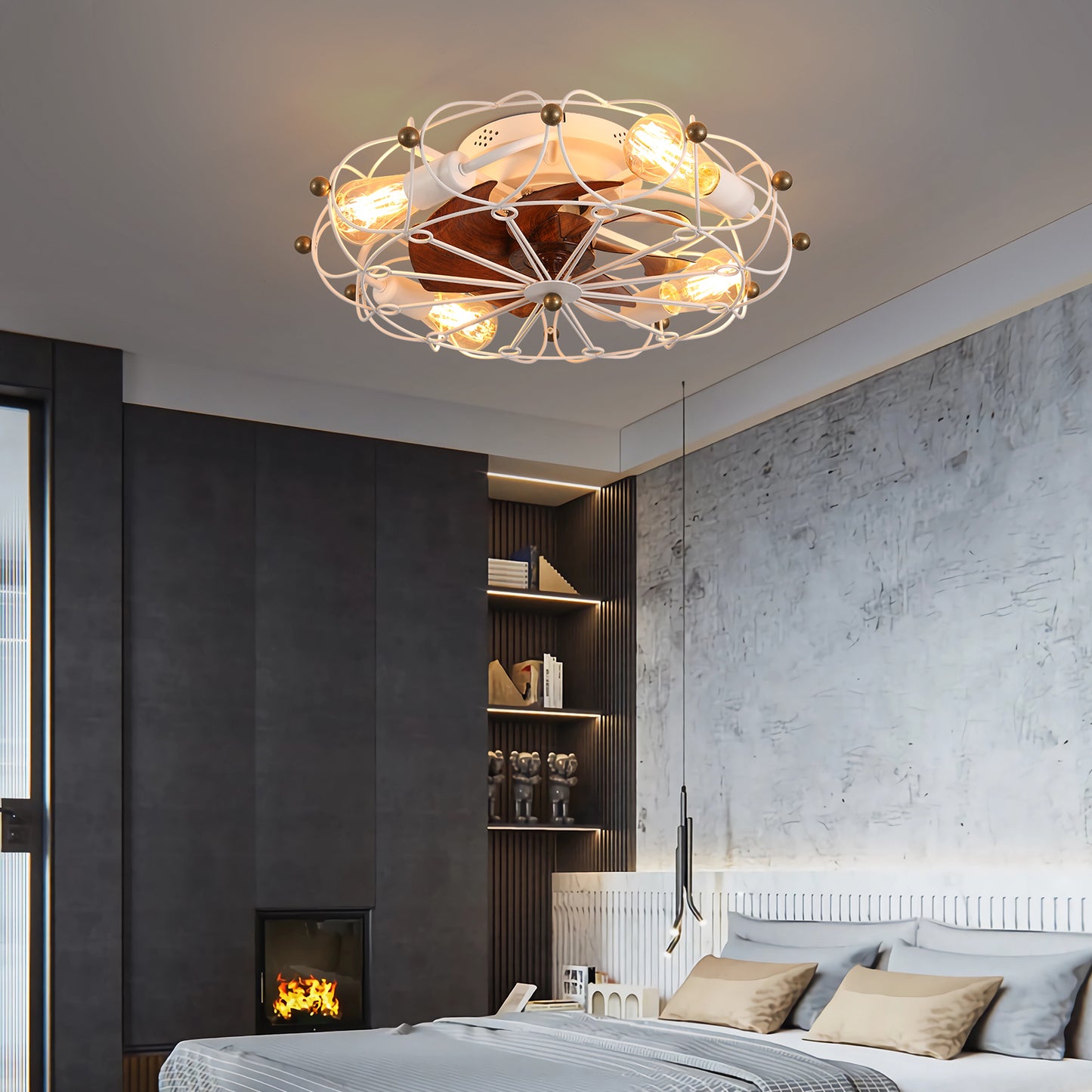 Amity Modern Caged Ceiling Fan