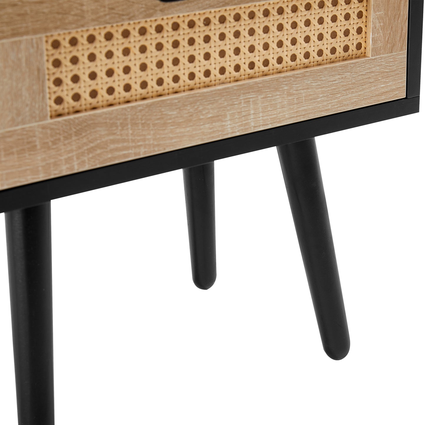Ghivi Modern Rattan End Table Drawer