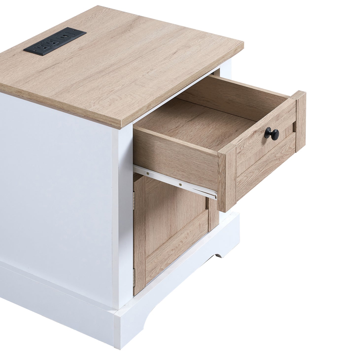 Fremont Contemporary Drawer Charging Night Side Table