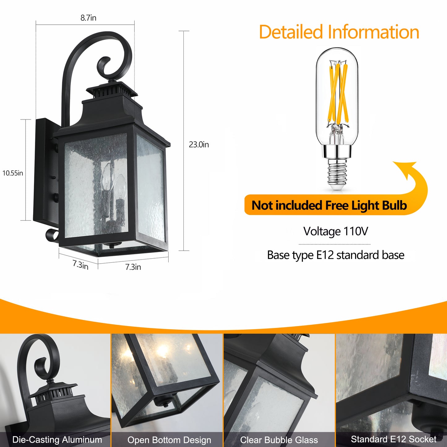 Kingsly Traditional Outdoor Wall Lamps