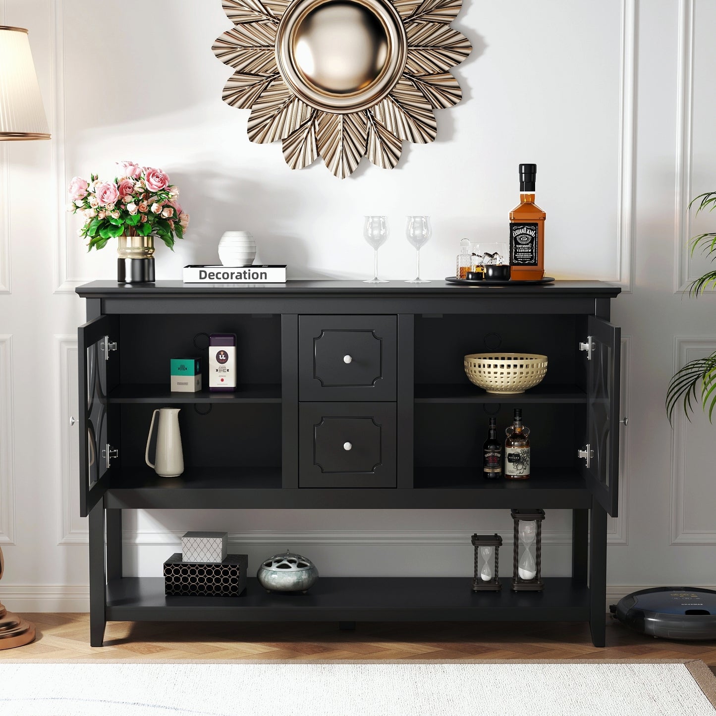 Lazzareschi Contemporary Media Sideboard Cabinet