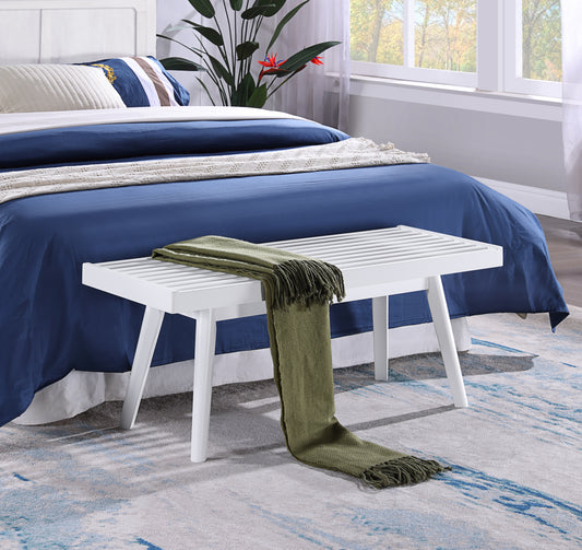 Niles Modern Solid Wood Slatted Bench