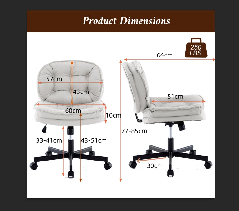 Fitch Mid-Century Armless Fiber  Desk Chair