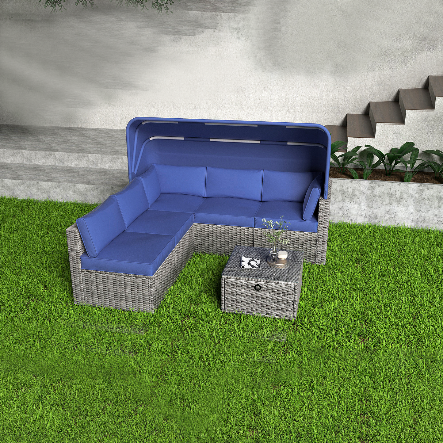 Niles Contemporary Outdoor Rattan Set