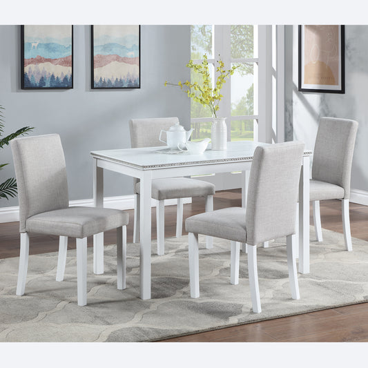 Napa Traditional 5 Piece Upholstered Dining Table Set