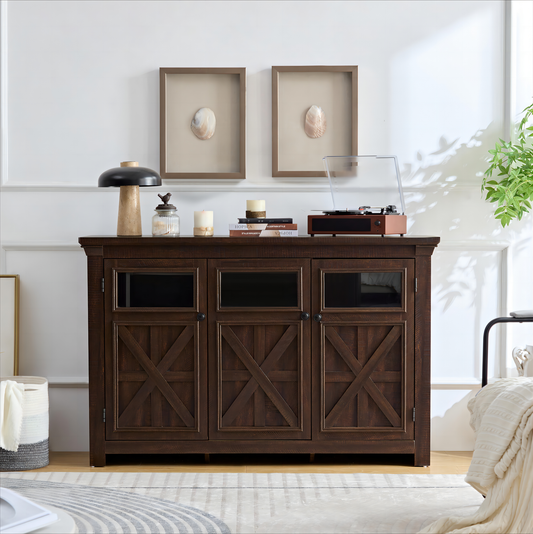 Jiron Craftsman Farmhouse 3-Door Buffet Cabinet