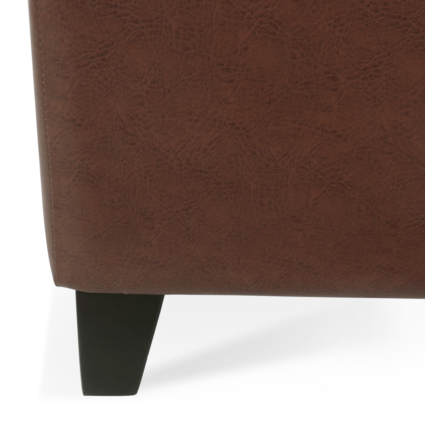 Marites Modern Leather Storage Ottoman