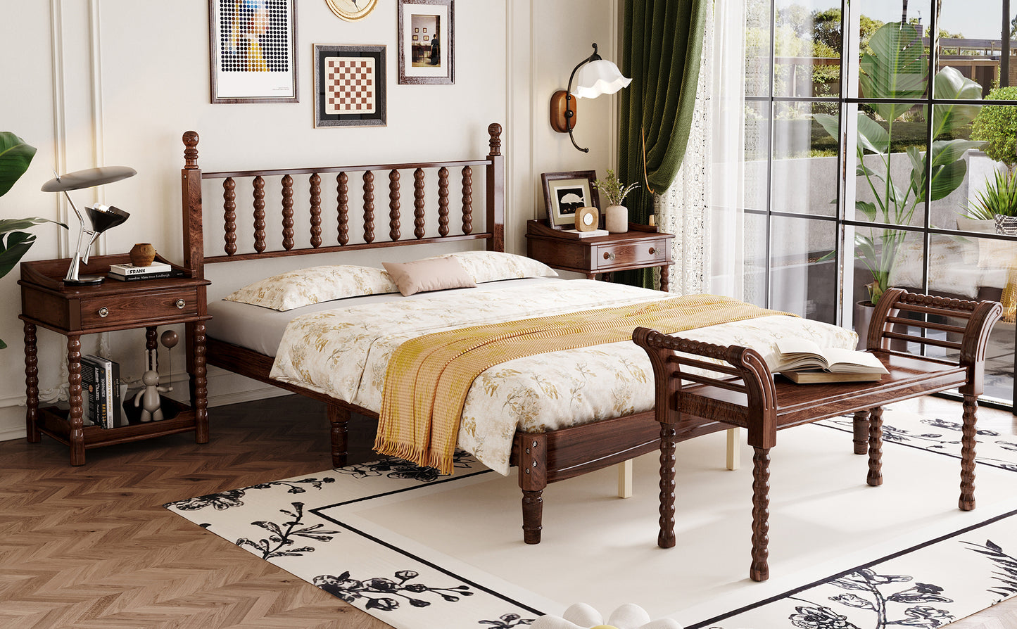 Mission Mid-Century Gourd Shaped Retro Bedroom Set
