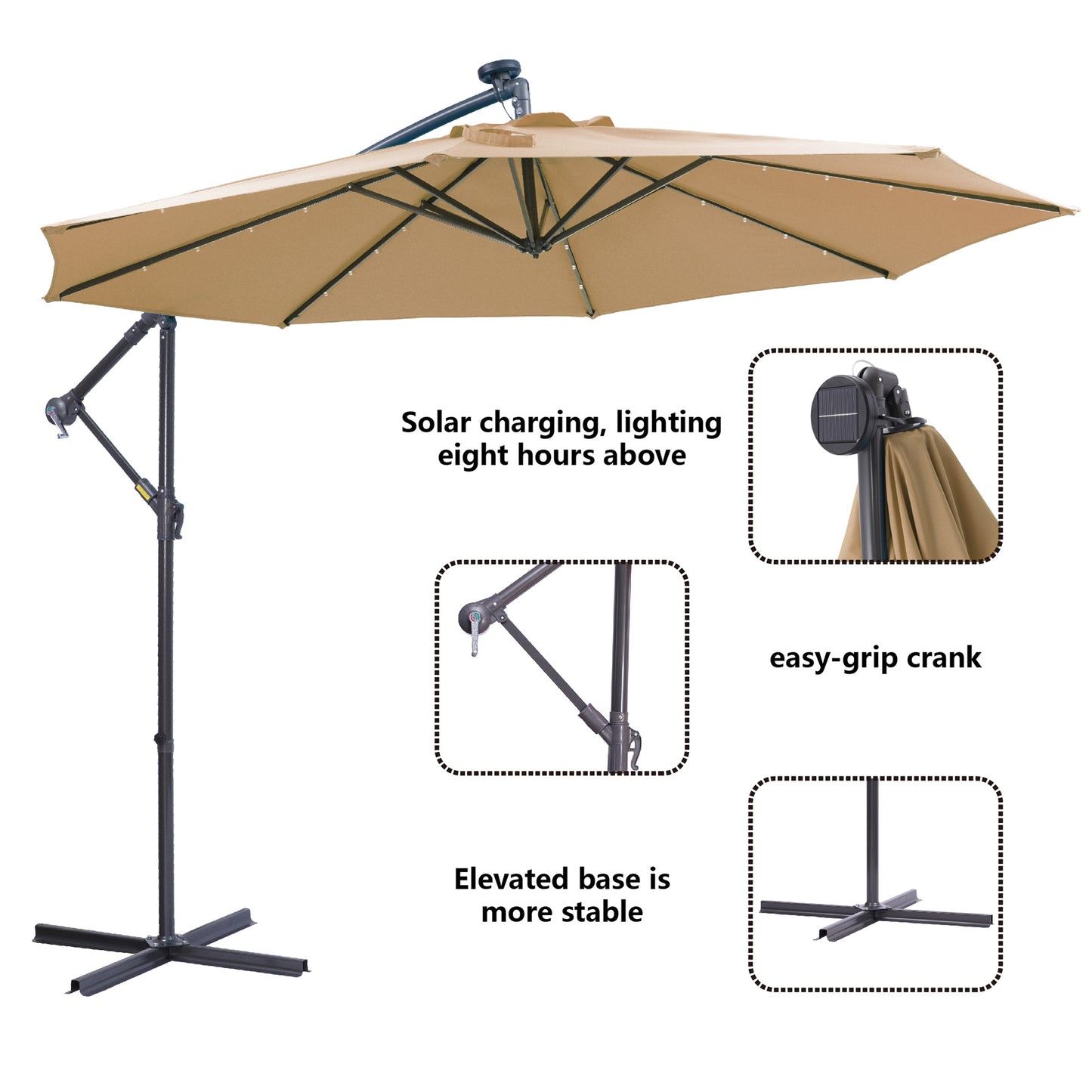 Lula Contemporary Solar Patio Umbrella