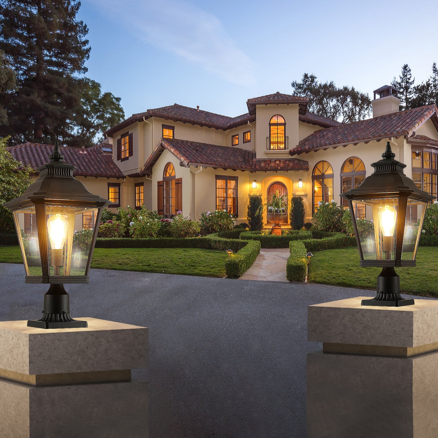 Mission Traditional Glass Column Headlights