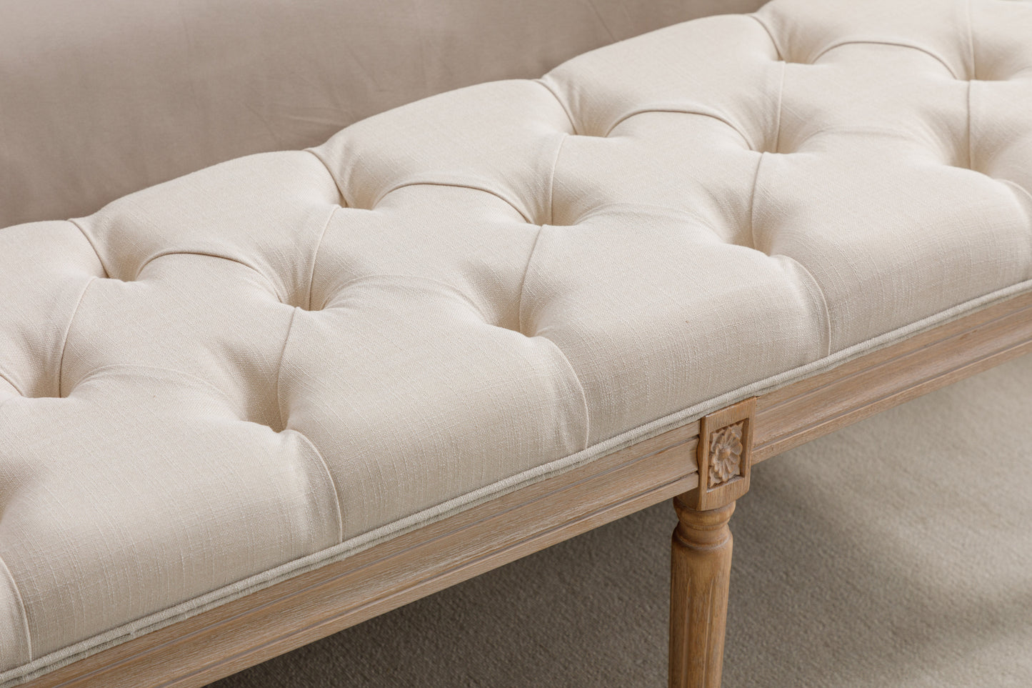 Oakridge Mid-Century Upholstered Tufted Bench