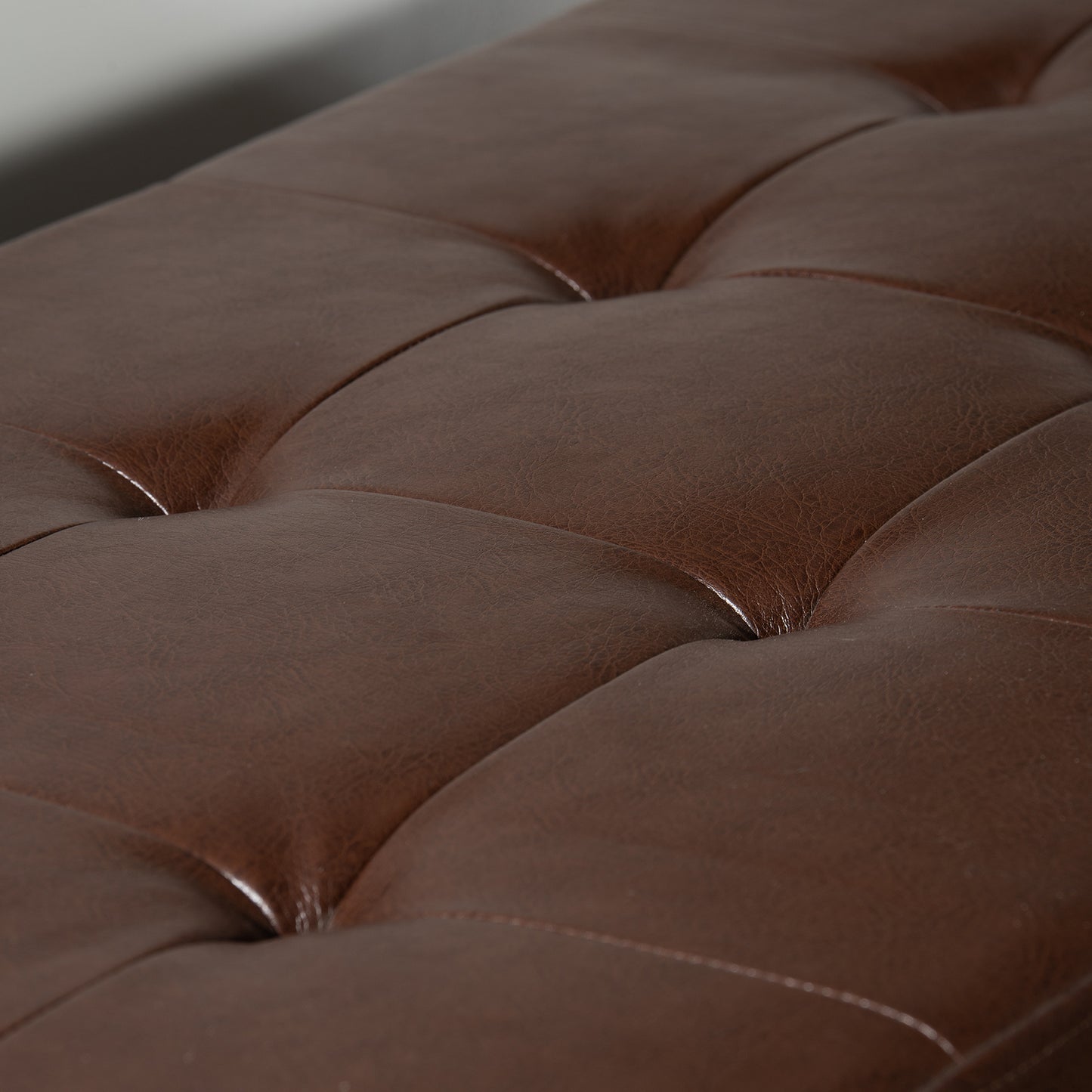 Marites Modern Leather Storage Ottoman