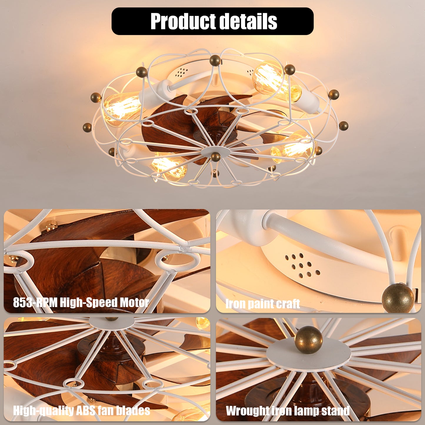 Amity Modern Caged Ceiling Fan