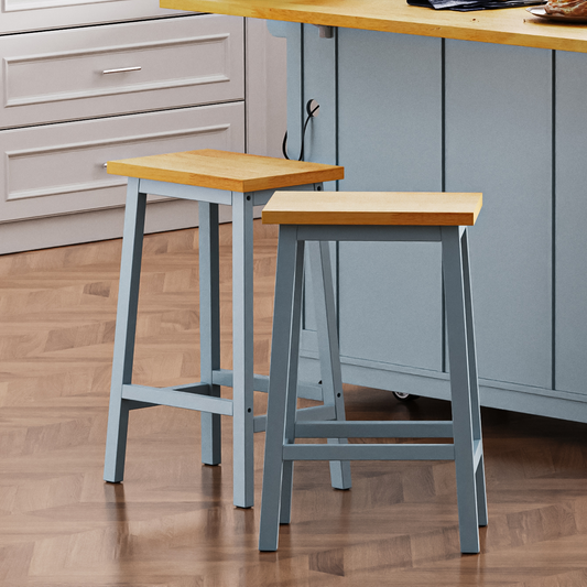 Cleo Modern Wooden Farmhouse Stools