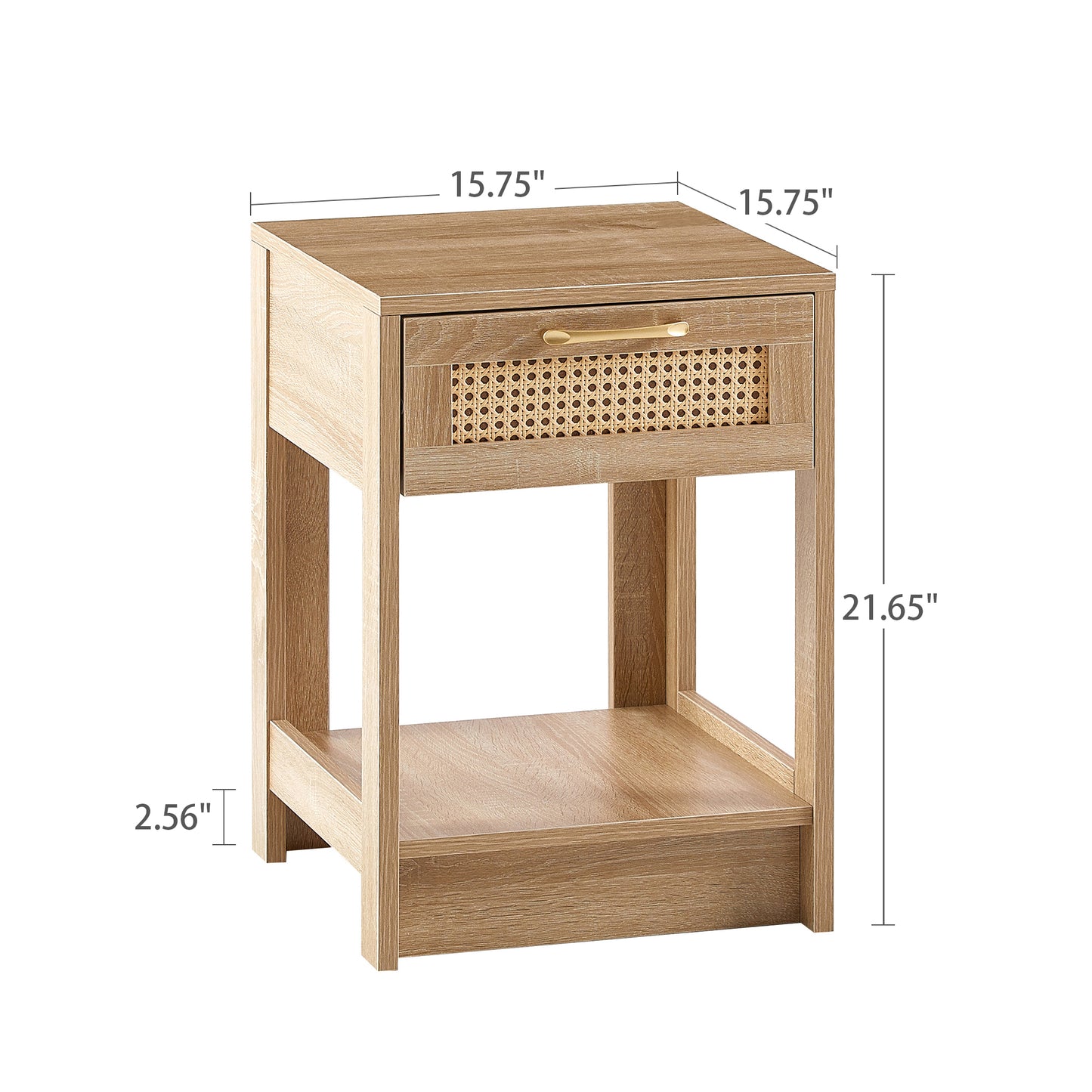 Niles Mid-Century Rattan Drawer Side Table