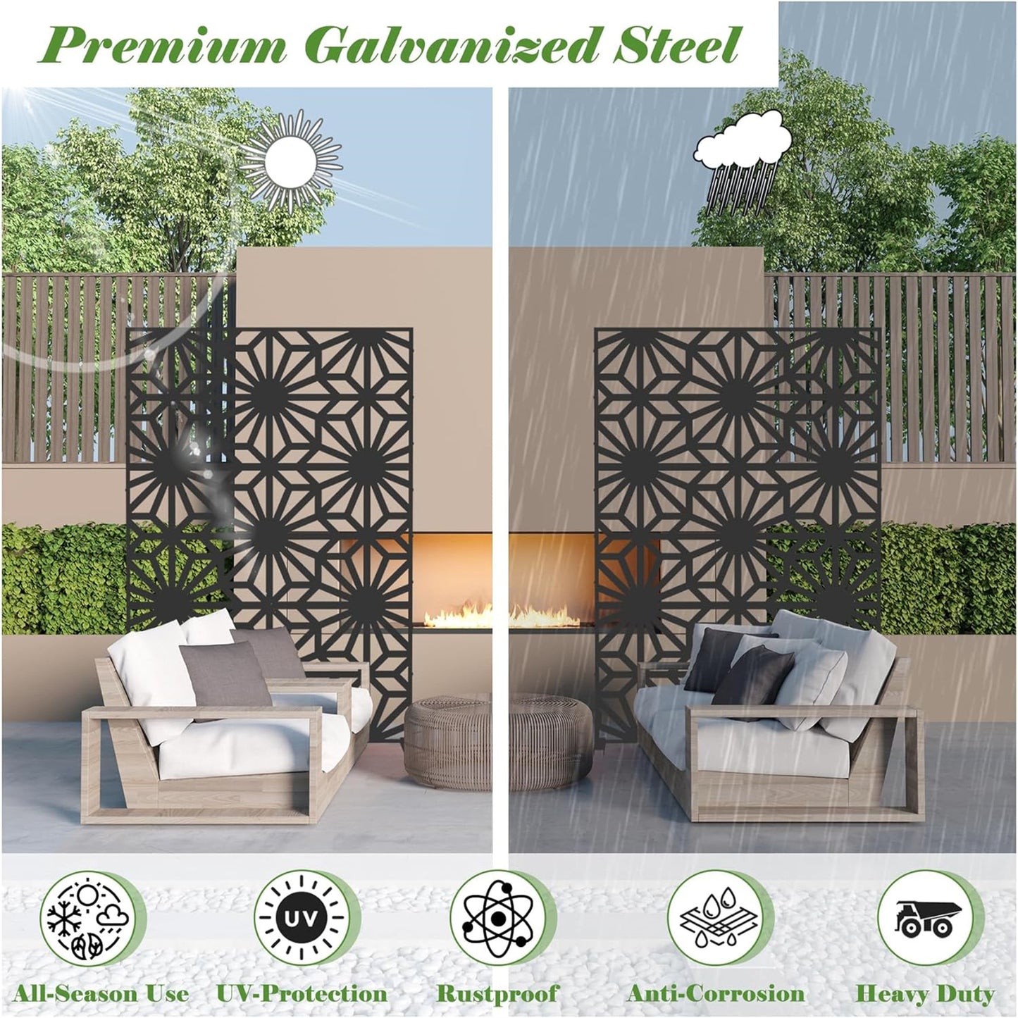 Marites Industrial Sunflower Metal Privacy Screen
