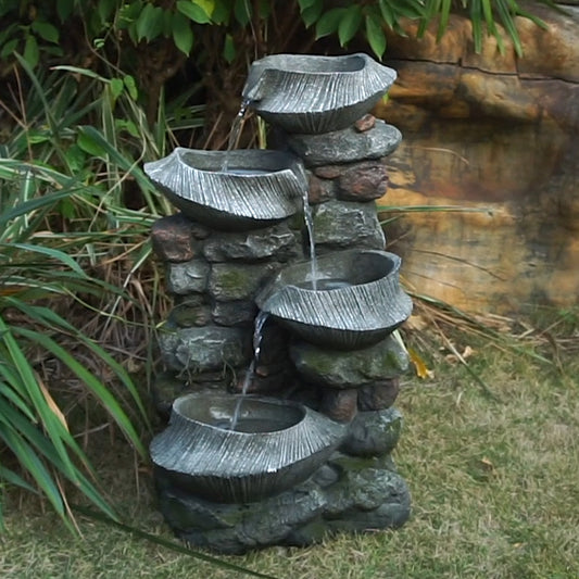 Fremont Contemporary Cascading Stone Fountain