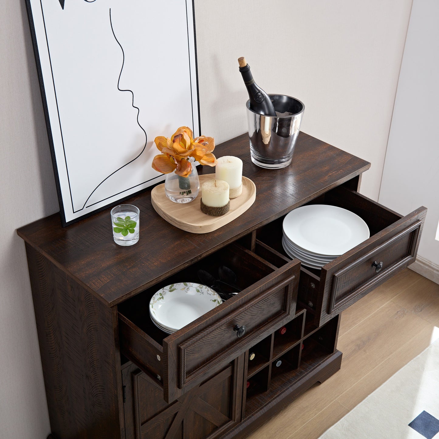 Ghivi Craftsman Farmhouse Storage Cabinet