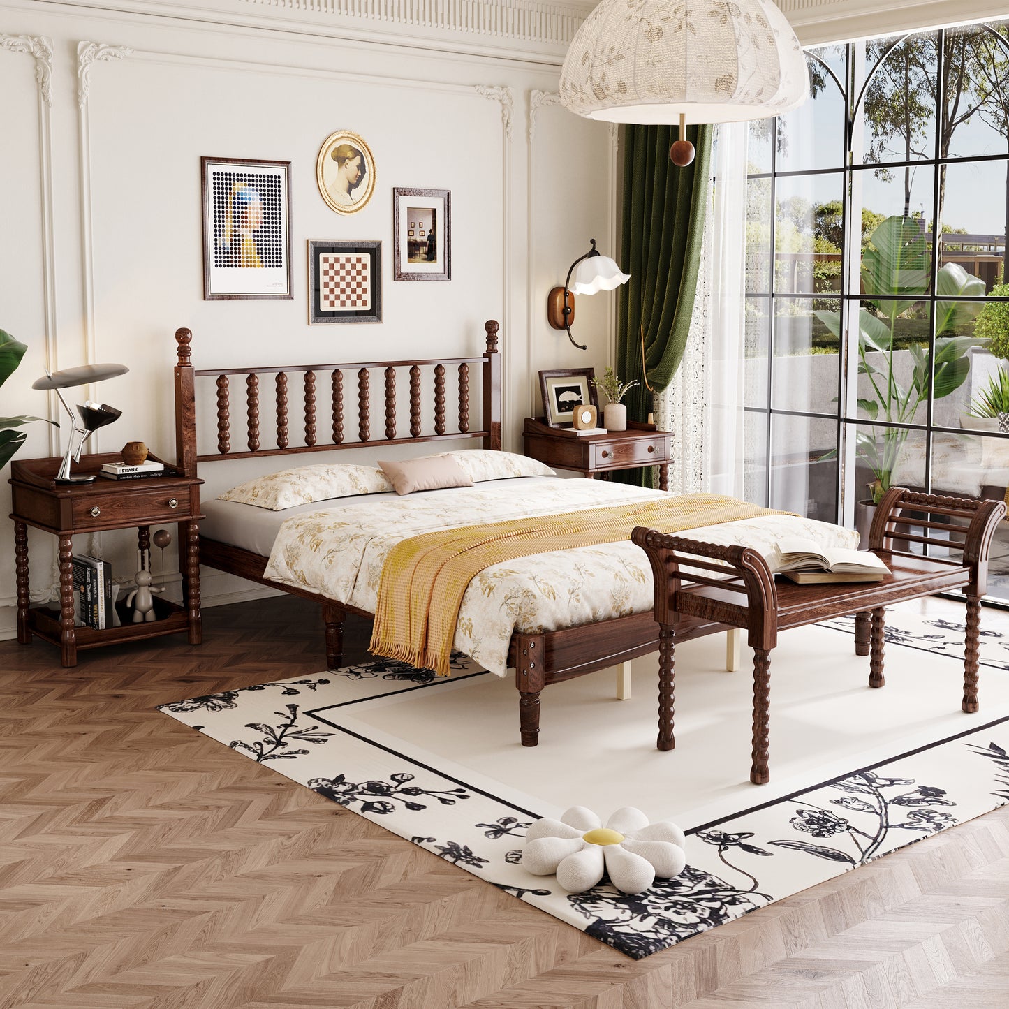 Mission Mid-Century Gourd Shaped Retro Bedroom Set