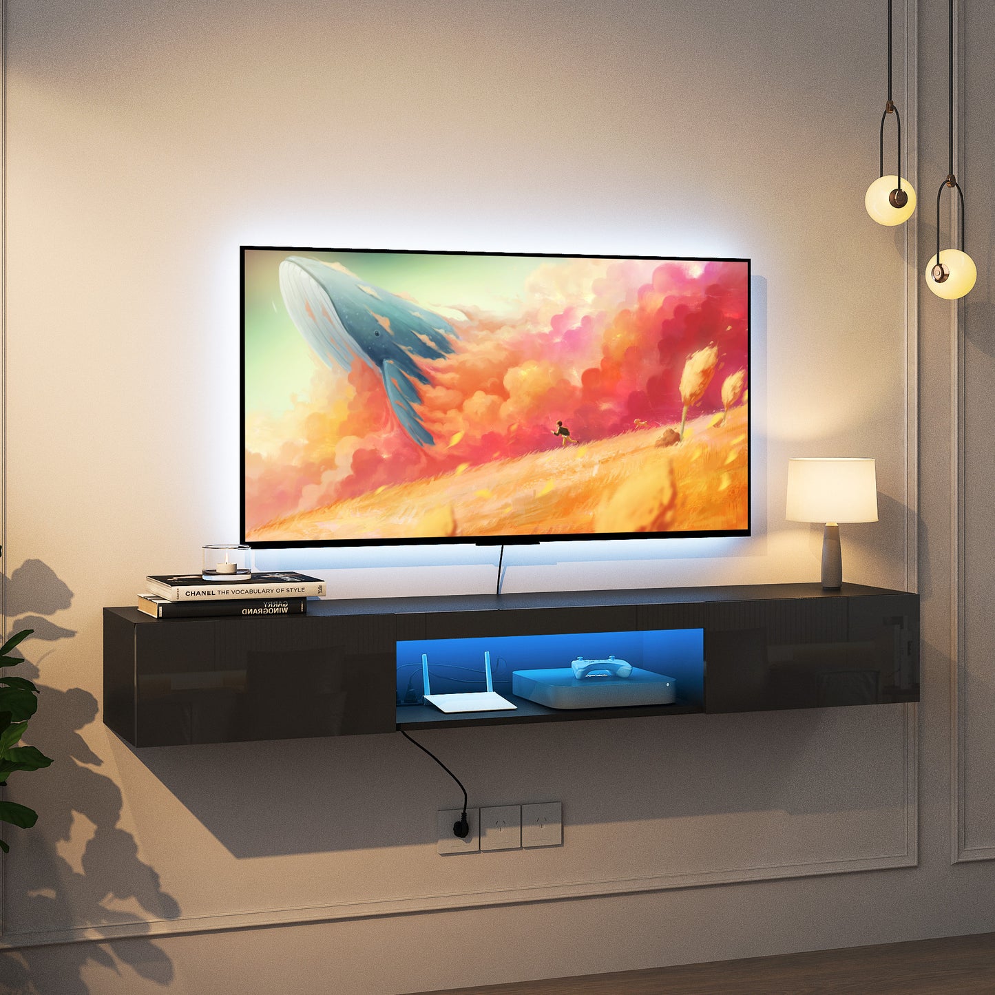 Centerville Modern Floating LED TV Mounted Stand