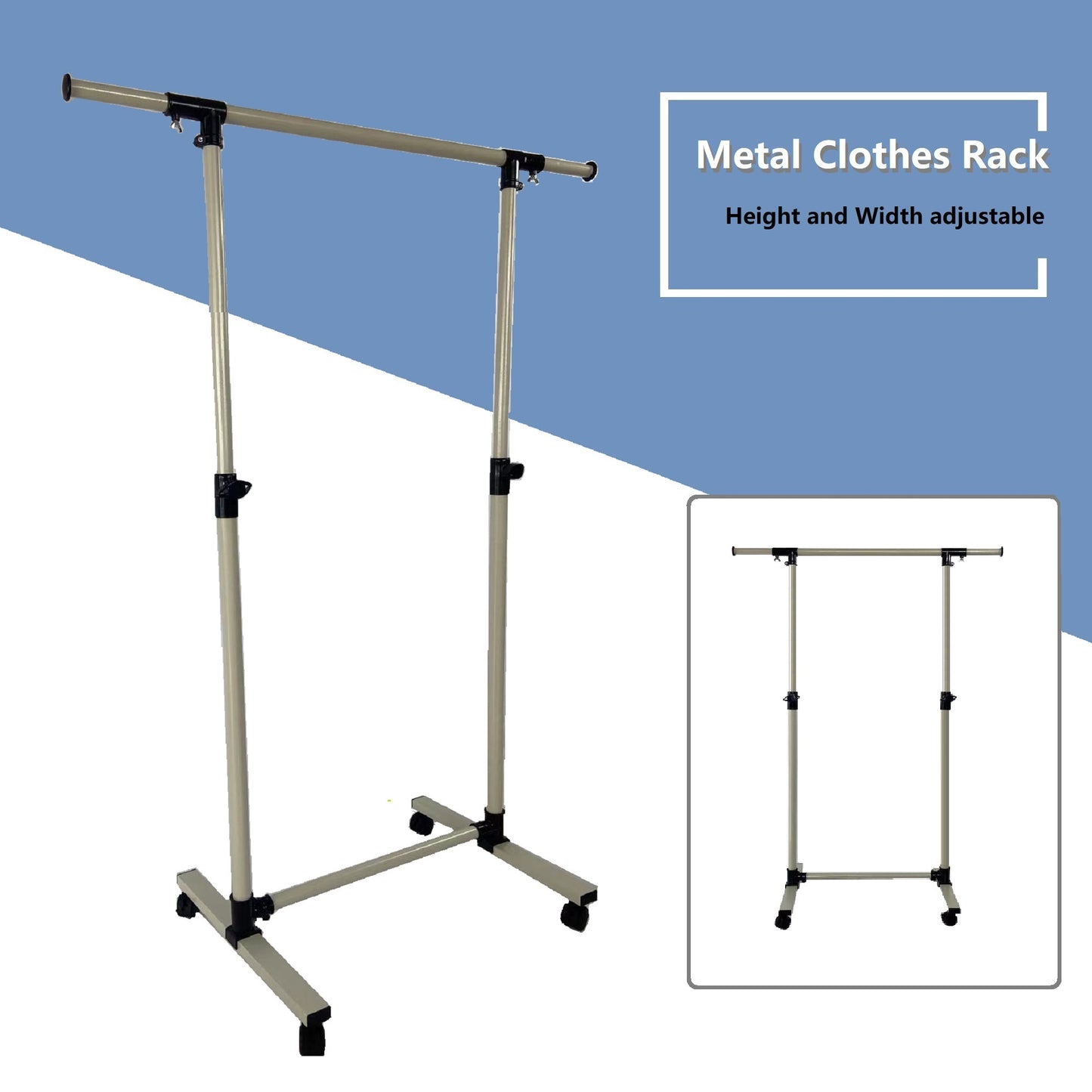 Eda Industrial Classic Rolling Clothes Rack