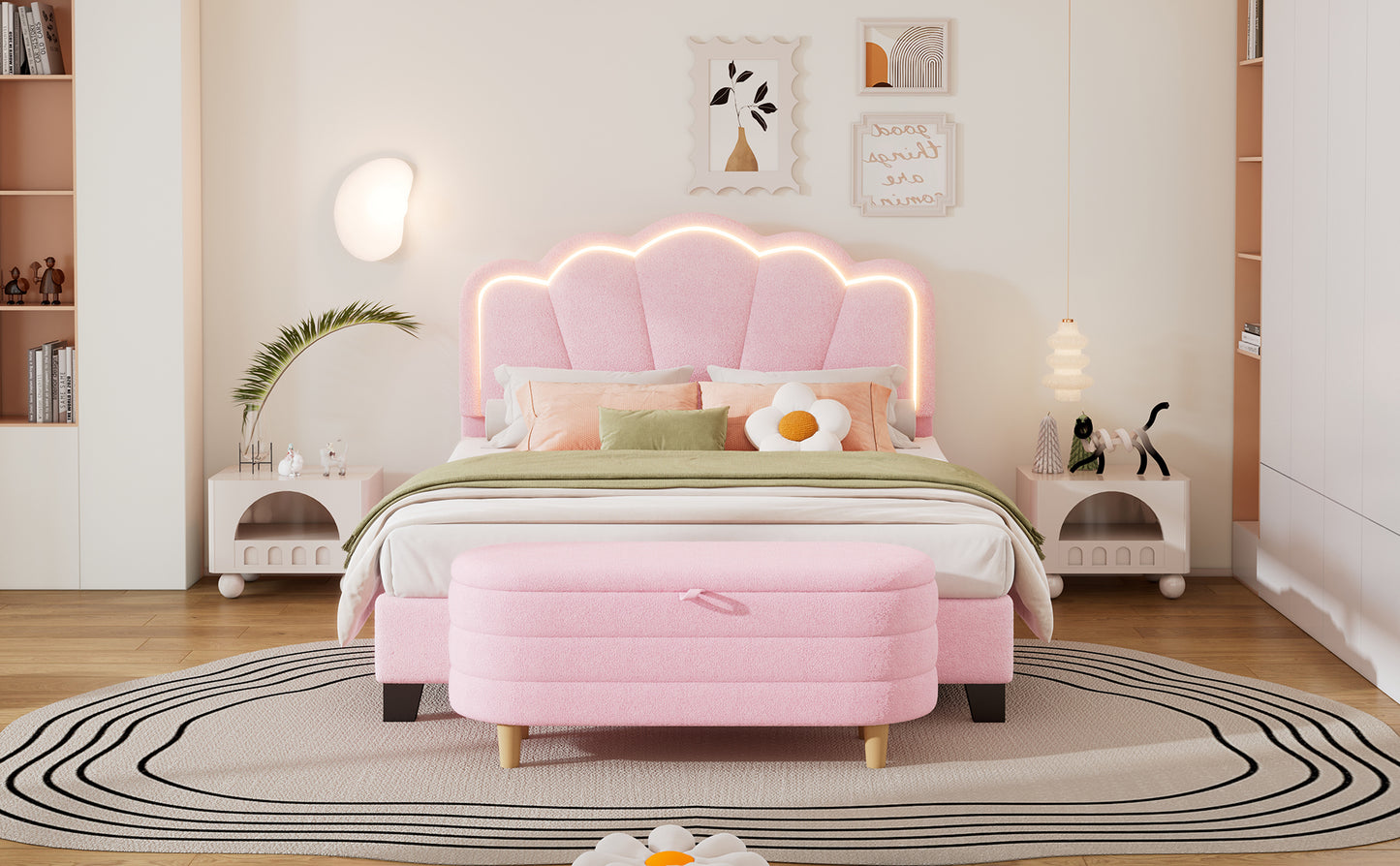 Marcel Contemporary LED Upholstered Bedroom Sets