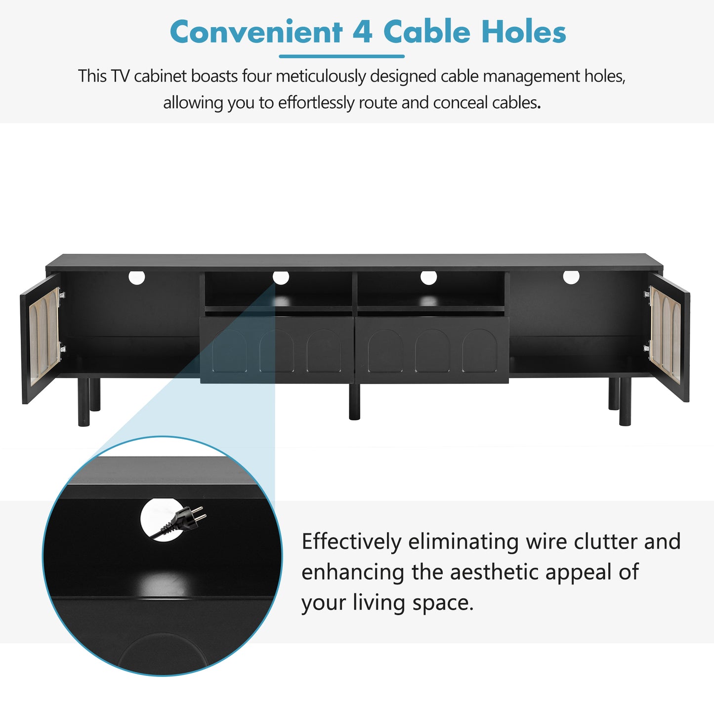 Kingsly Contemporary ON-TREND LED TV Stand