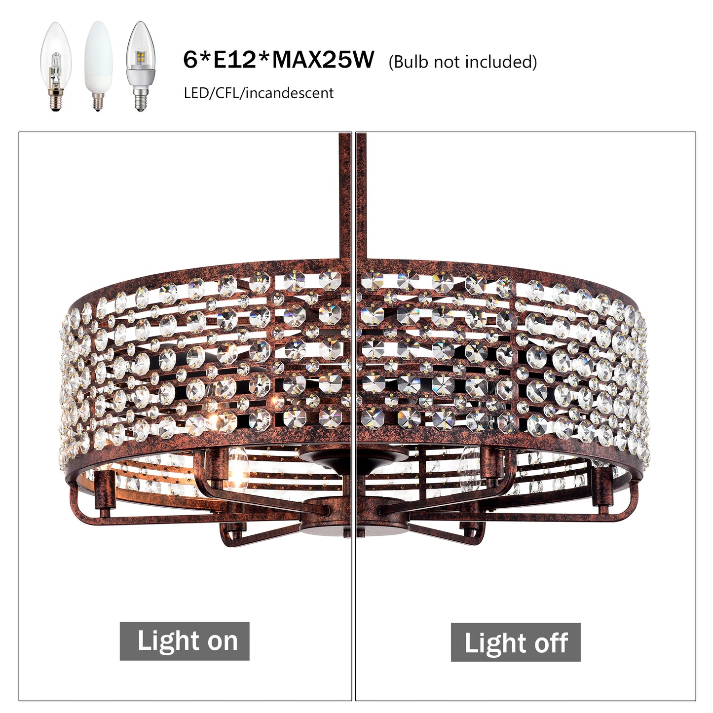 Lula Contemporary Crystal Ceiling Fan Chandelier