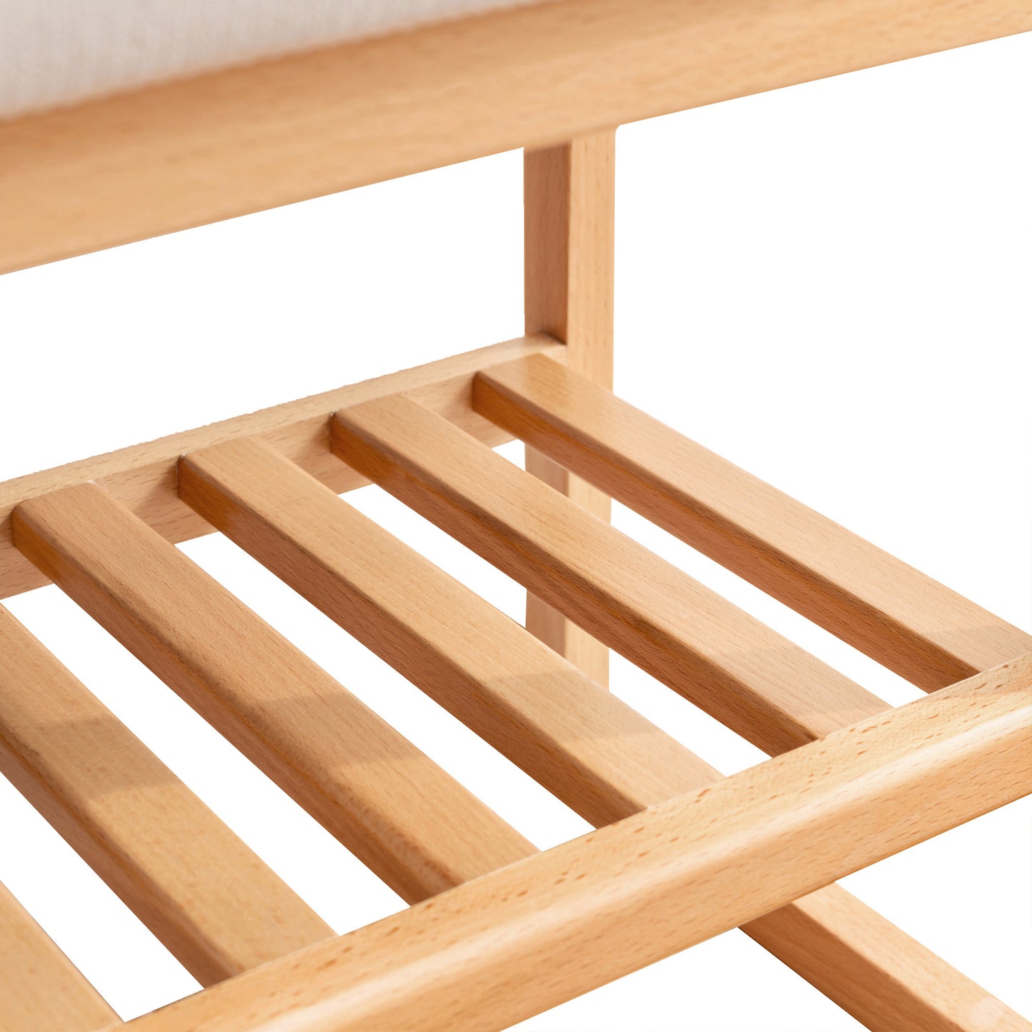 Marites Mid-Century Rack Wood Shoe Bench