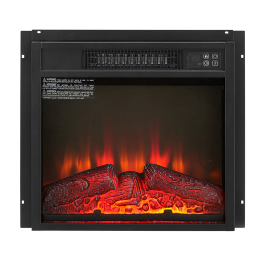 Justo Contemporary Velvet Electric Fireplace Insert