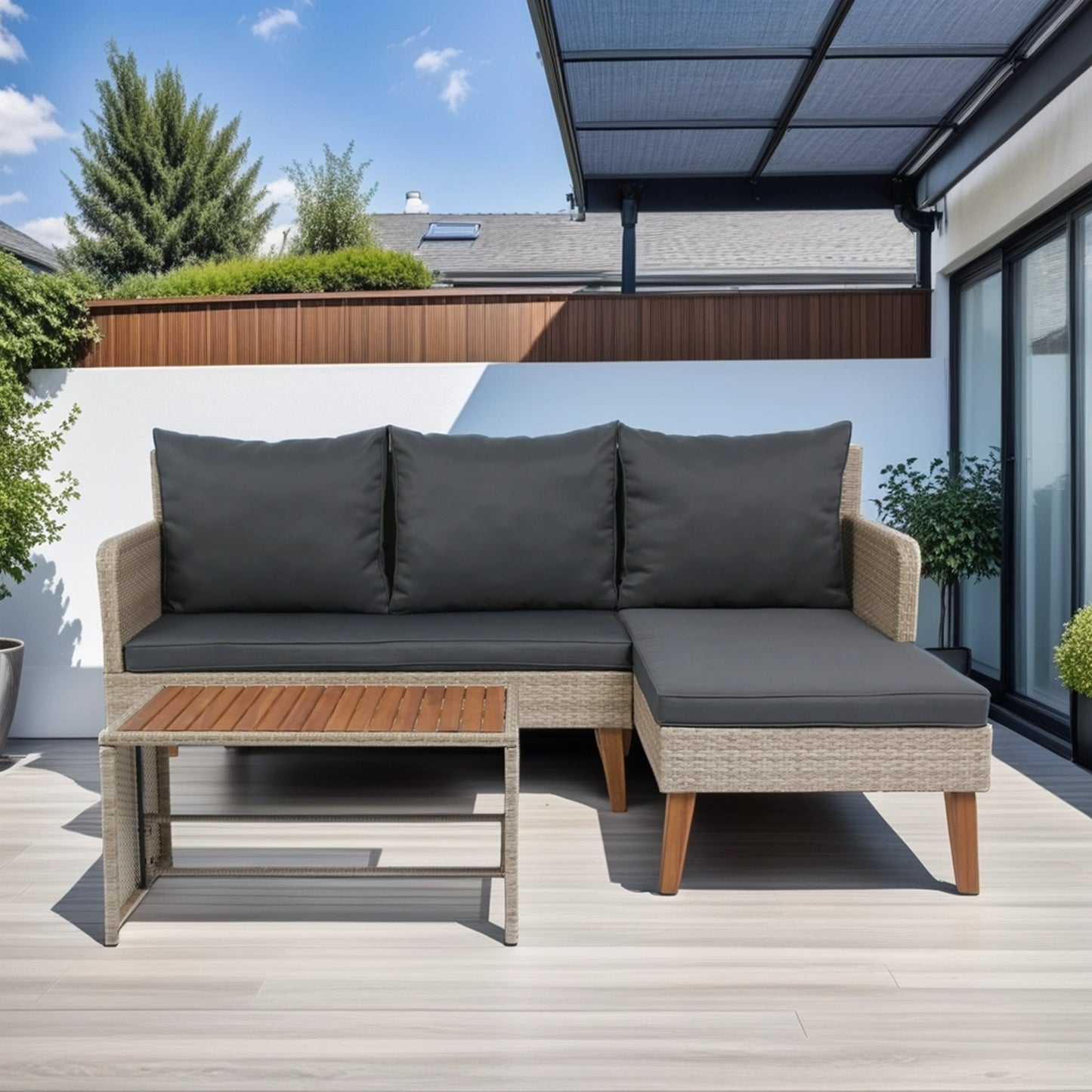 Bartholomew Modern Rattan Outdoor Sofa