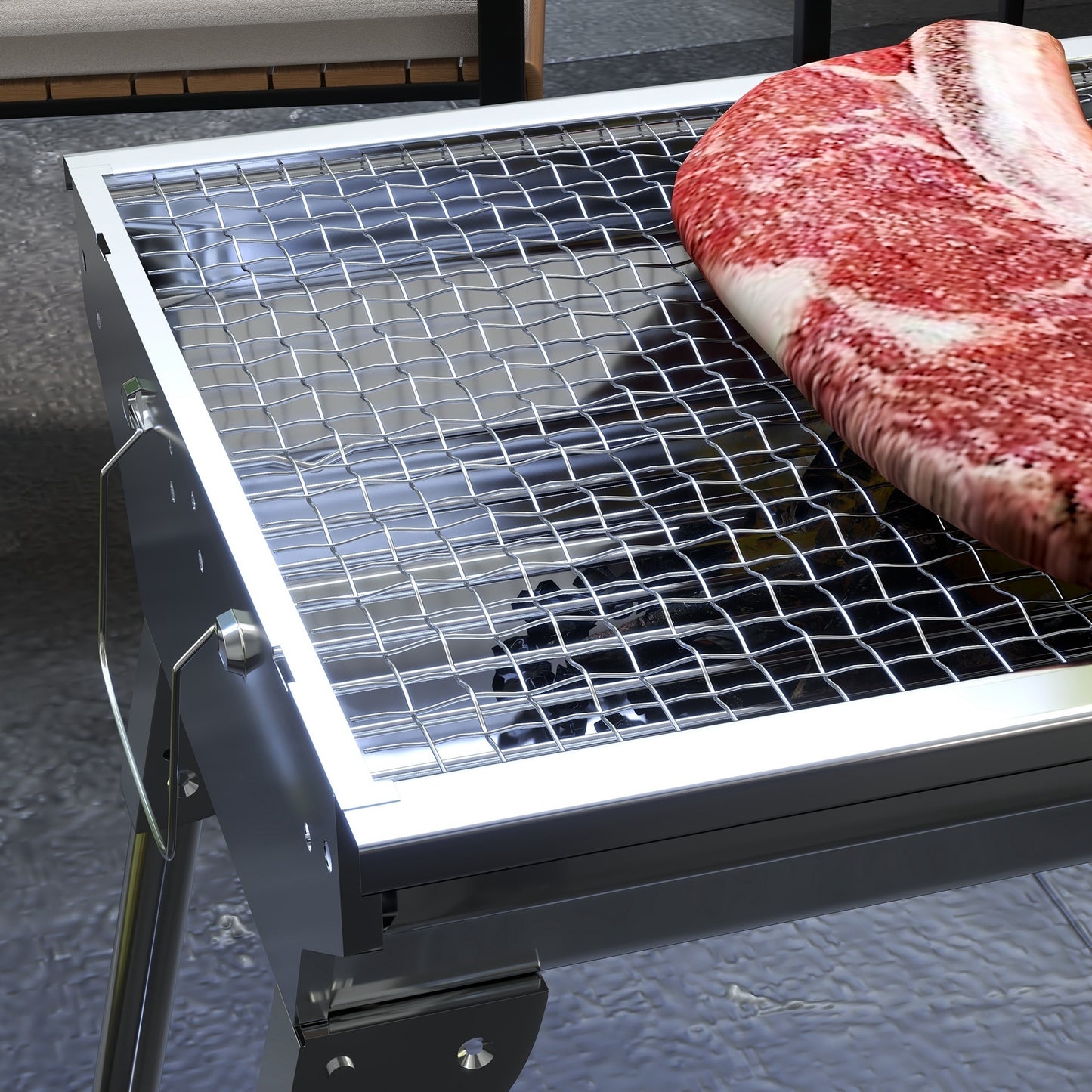 Bartholomew Industrial Stainless Folding Charcoal Grill