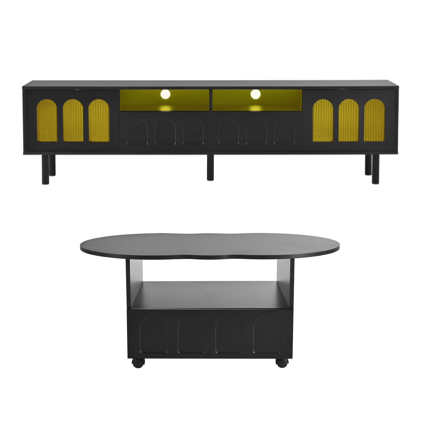 Kingsly Contemporary ON-TREND LED TV Stand