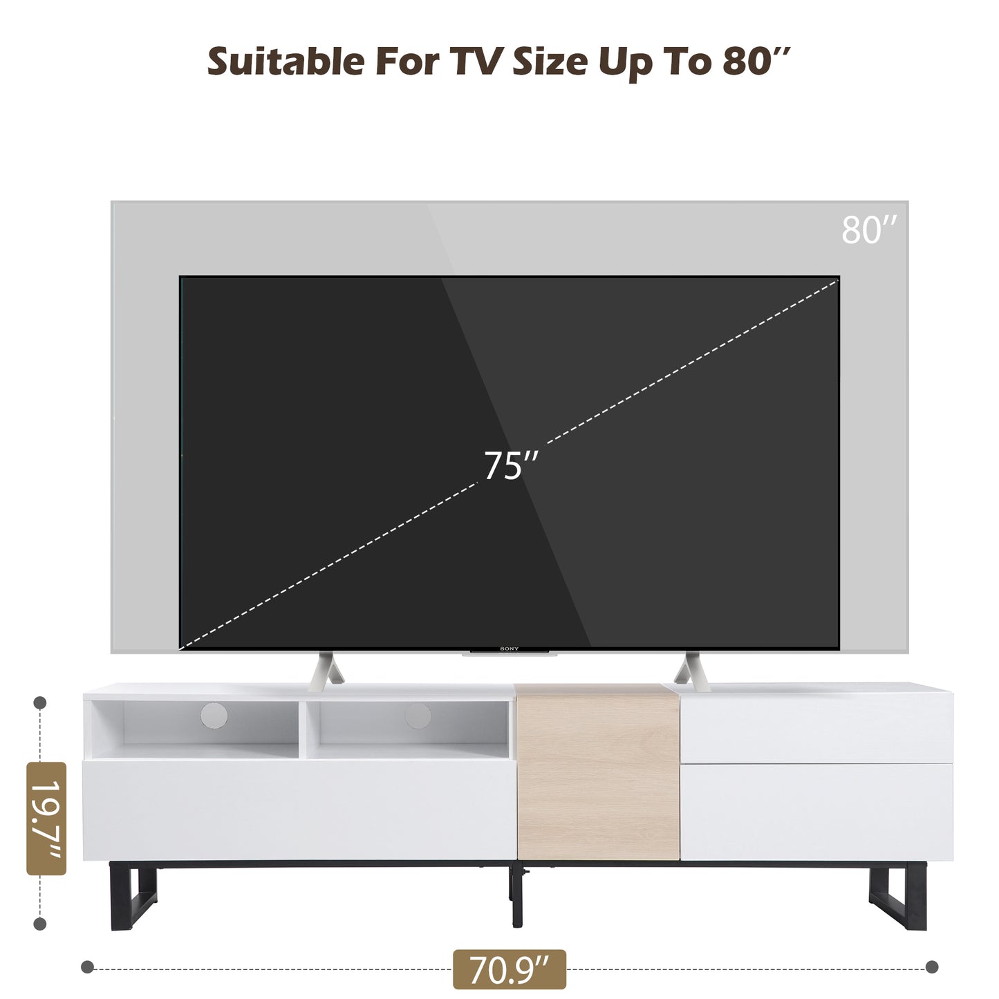 Marites Modern Drop Down Media Entertainment Table
