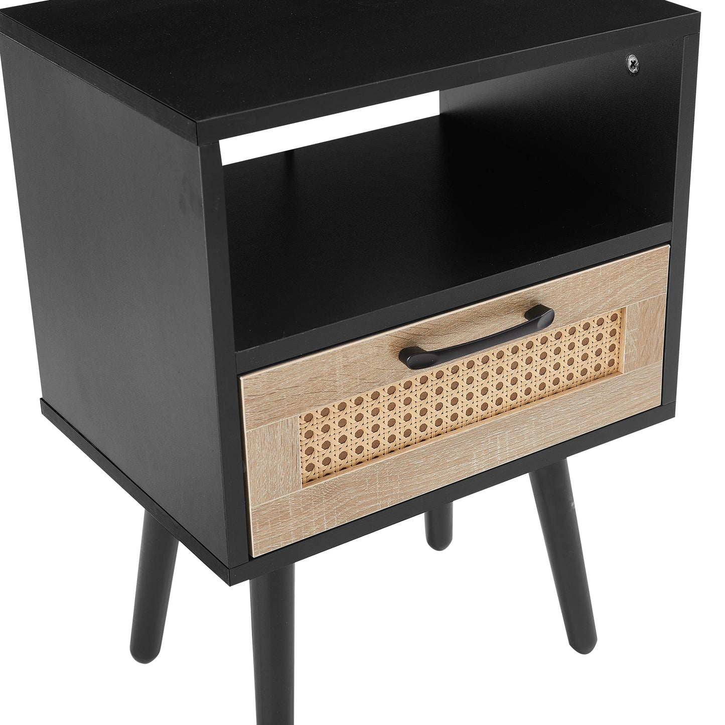 Ghivi Modern Rattan End Table Drawer