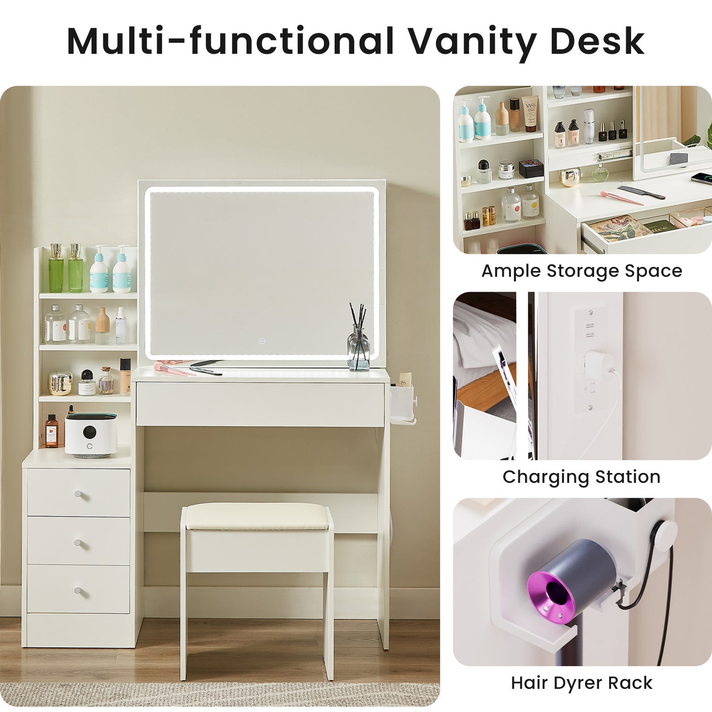 Warmsprings Contemporary Elegant Vanity Desk