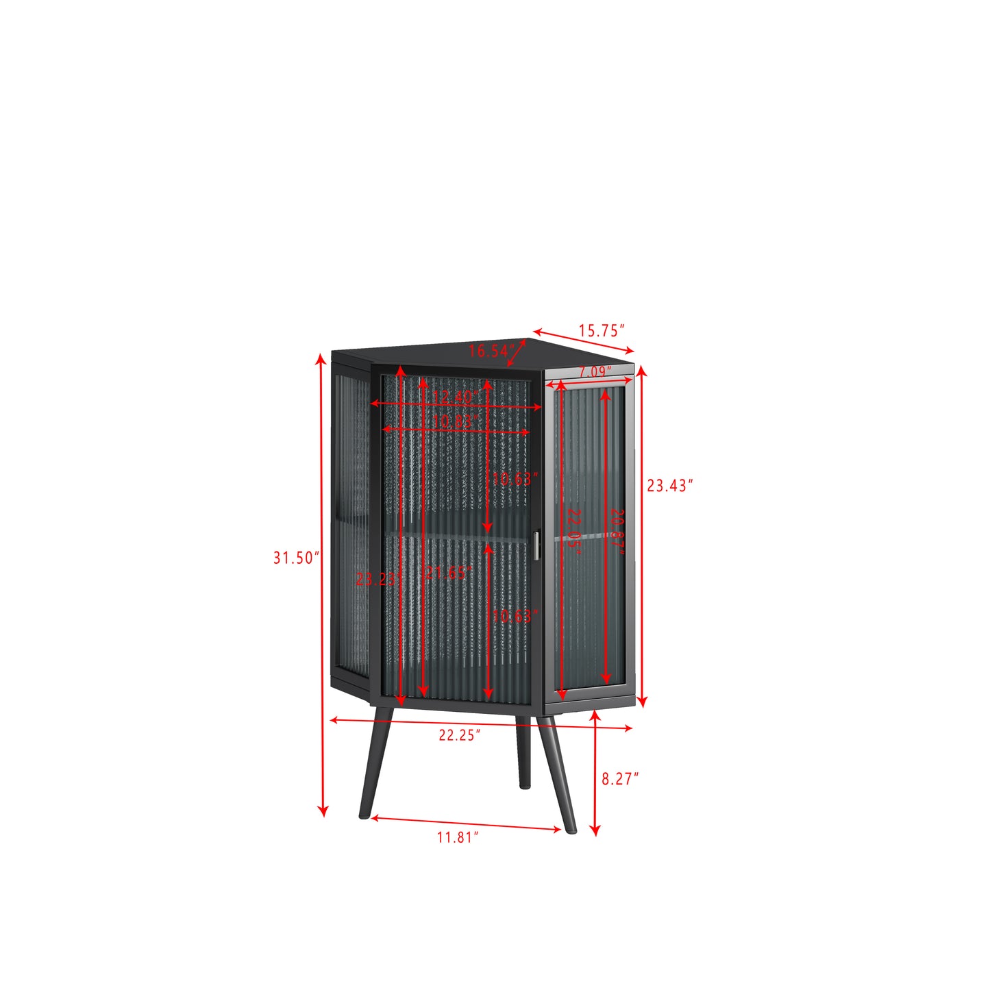 Kingsly Modern Tempered Glass Cabinet