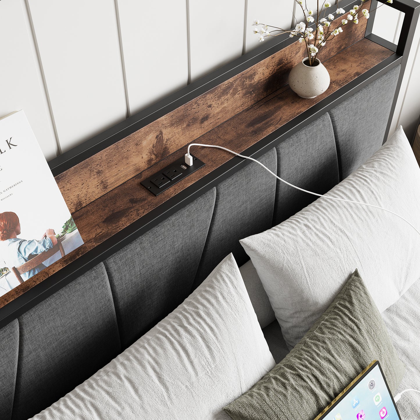 Eda Industrial Vintage Storage Bed