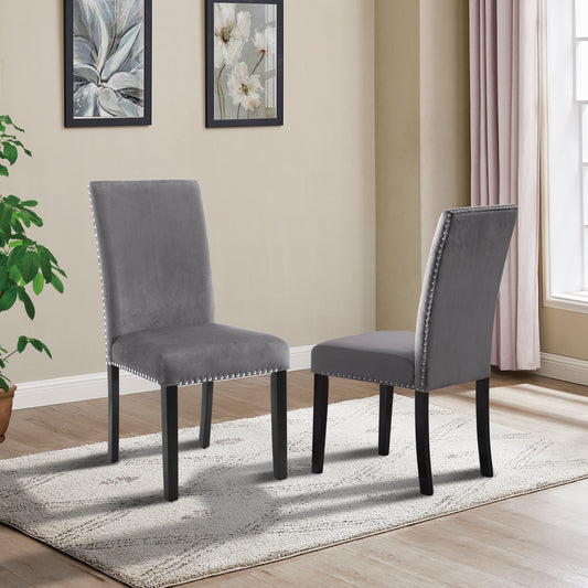 Justo Contemporary Velvet Nailhead Chair