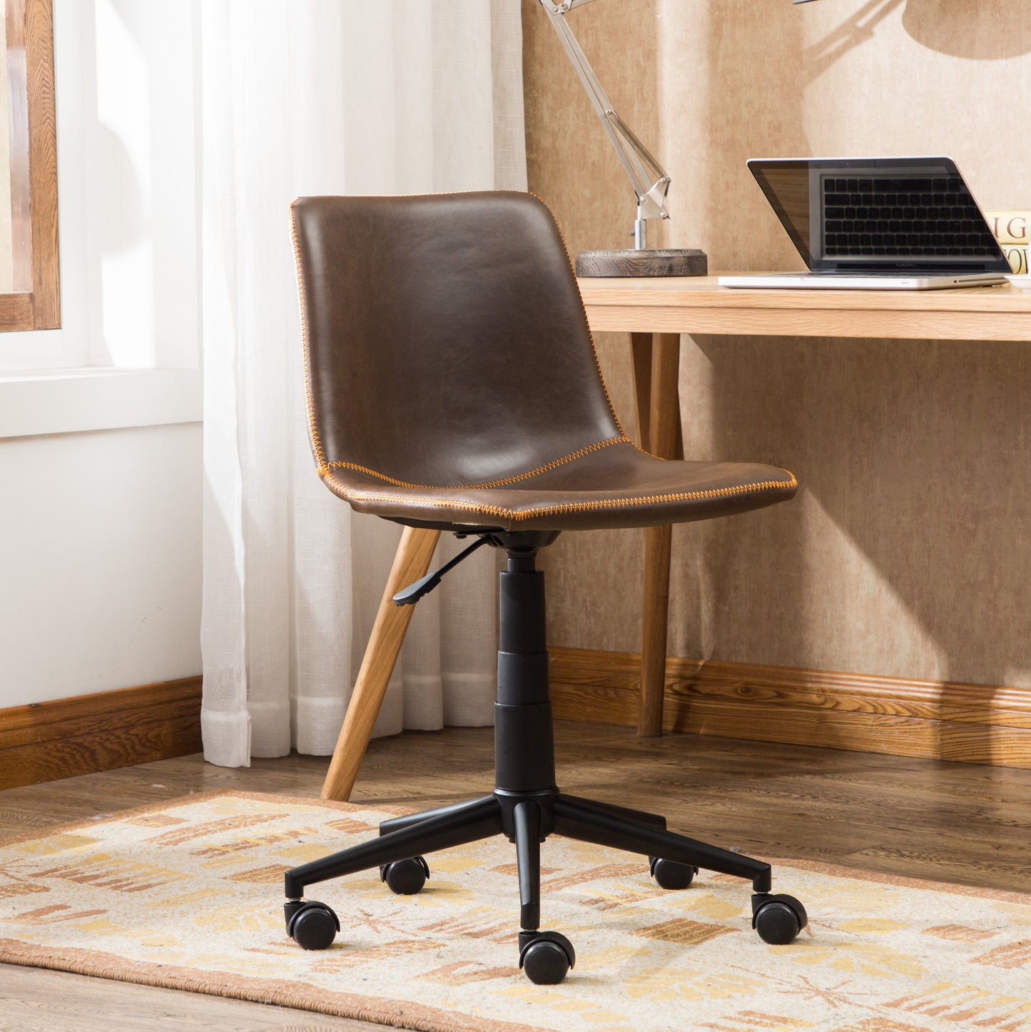Healdsburg Modern Faux Leather Swivel Office Chair