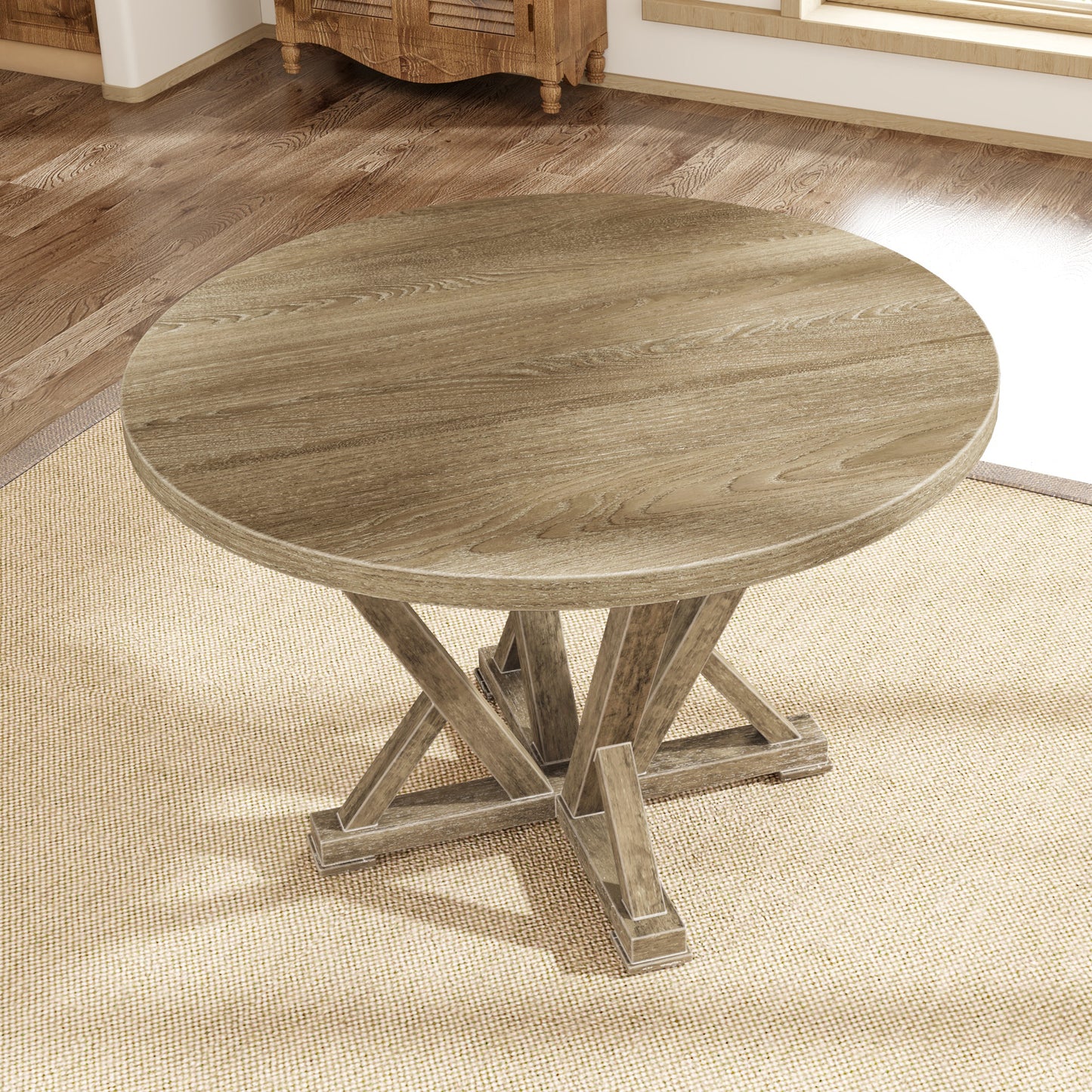 Napa Craftsman Farmhouse Round Dining Table
