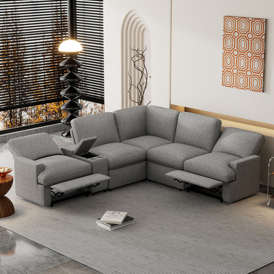 Elmcrest Contemporary Velvet Recliner Sectional
